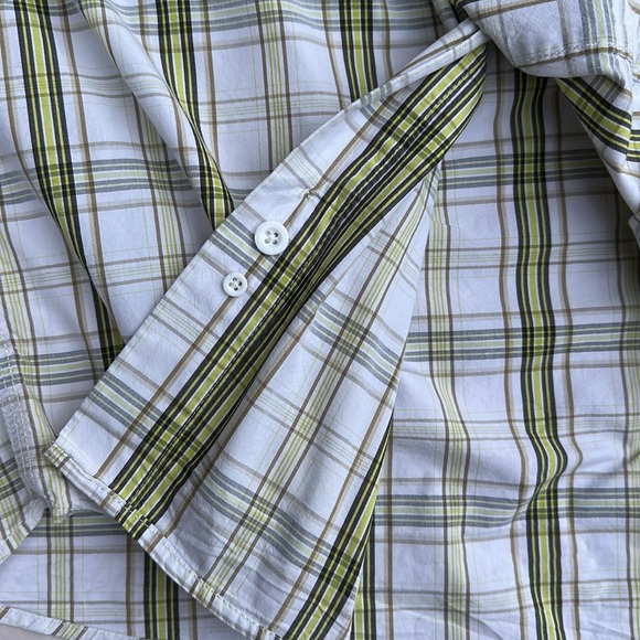 Carhartt Mens Large Green Plaid Vented Fishing Hiking Work Shirt Button Down - Picture 14 of 15